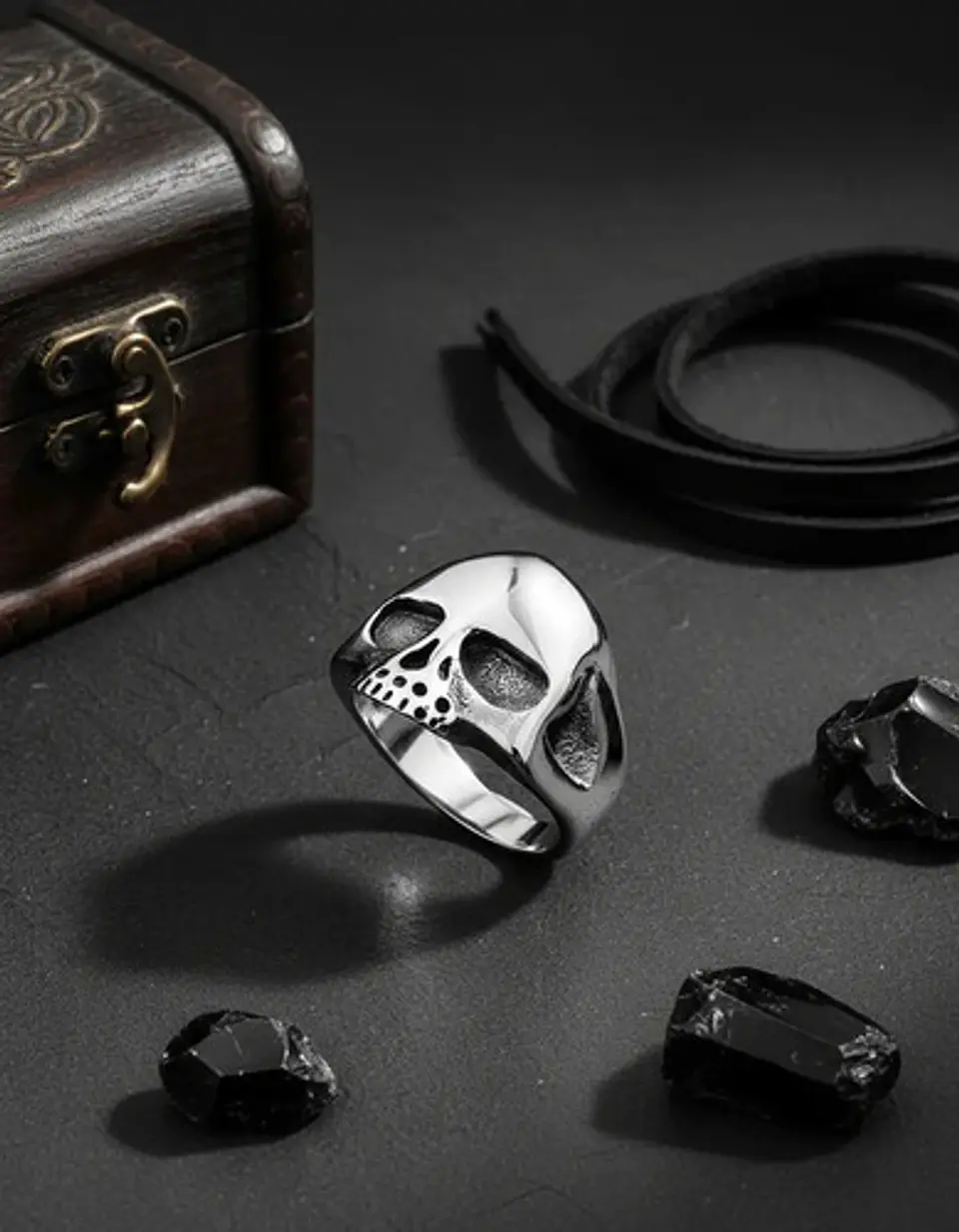 Anillo Para Hombre Y Mujer Cráneo Calavera Acero Color Plata 3