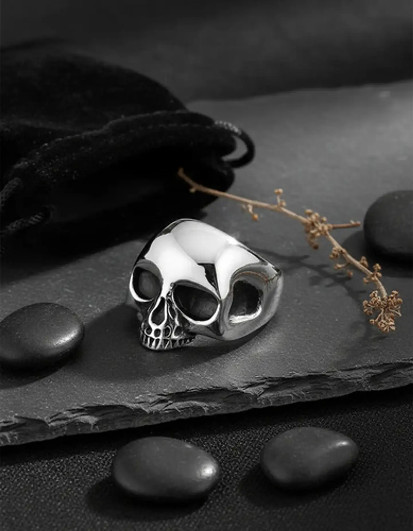 Anillo Para Hombre Y Mujer Cráneo Calavera Acero Color Plata 4