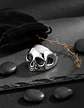 Anillo Para Hombre Y Mujer Cráneo Calavera Acero Color Plata - Miniatura 4
