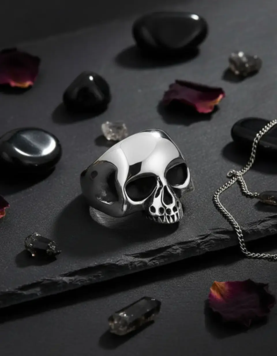 Anillo Para Hombre Y Mujer Cráneo Calavera Acero Color Plata 5
