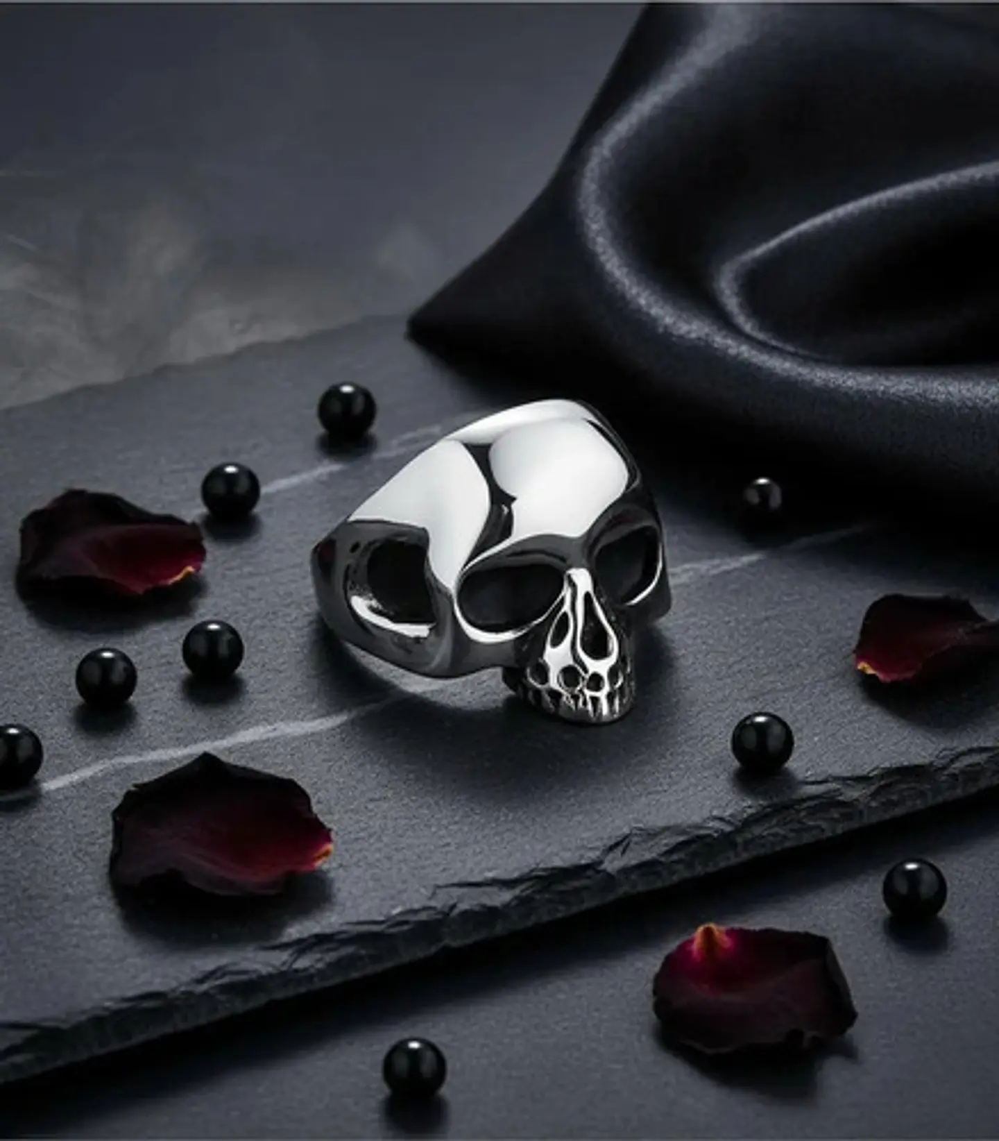 Anillo Para Hombre Y Mujer Cráneo Calavera Acero Color Plata 6