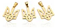 Set 3 Dijes Hombre Y Mujer Tridente Escudo Ucrania Tryzub - Miniatura 1