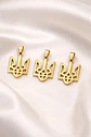 Set 3 Dijes Hombre Y Mujer Tridente Escudo Ucrania Tryzub - Miniatura 2