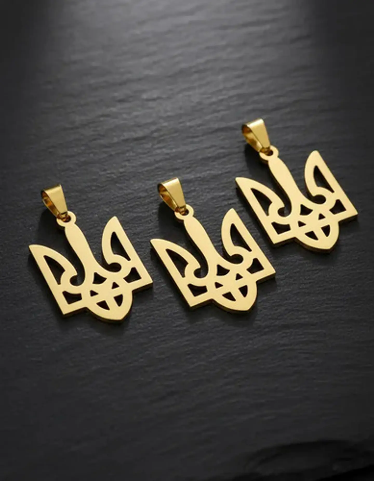 Set 3 Dijes Hombre Y Mujer Tridente Escudo Ucrania Tryzub 8