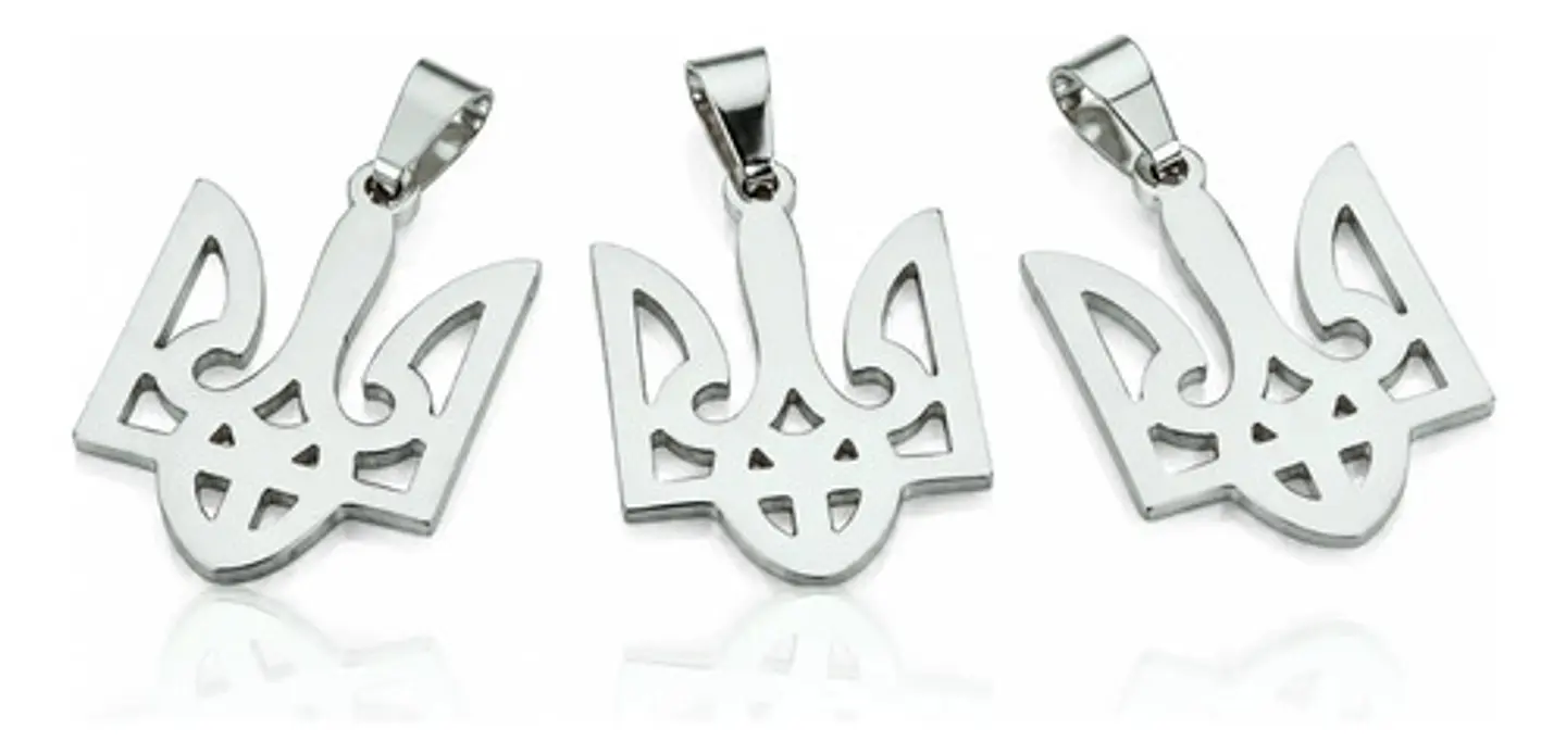 Set 3 Dijes Hombre Y Mujer Tridente Escudo Ucrania Tryzub 9