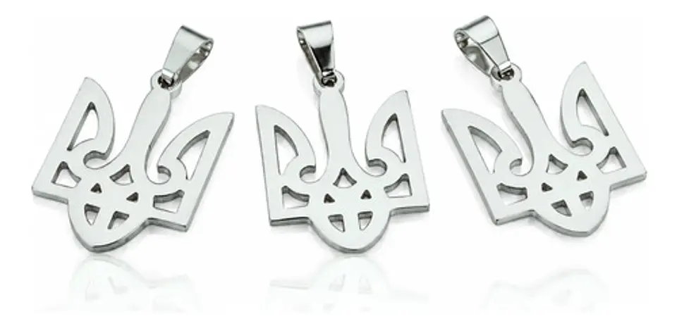 Set 3 Dijes Hombre Y Mujer Tridente Escudo Ucrania Tryzub 9