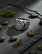 Anillo Para  Hombre Acero Color Plata Vikingo Rueda Solar - Miniatura 3