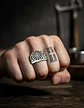 Anillo Para  Hombre Acero Color Plata Vikingo Rueda Solar - Miniatura 9