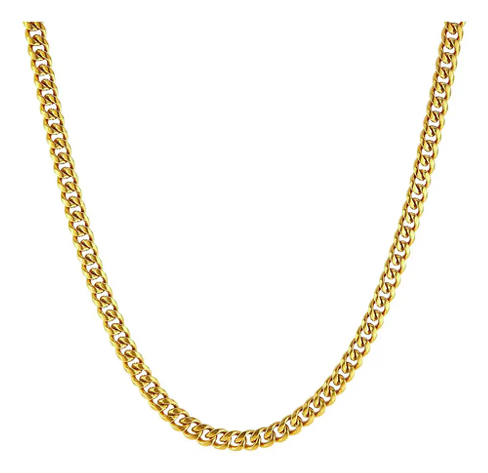 Cadena 40 Cm Cubana Para Hombres Y Mujeres De 5 Mm Color Oro 1