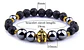 Pulsera Para Hombre Con Piedras Hematita Volcánica Casco - Miniatura 2