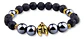Pulsera Para Hombre Con Piedras Hematita Volcánica Casco - Miniatura 5