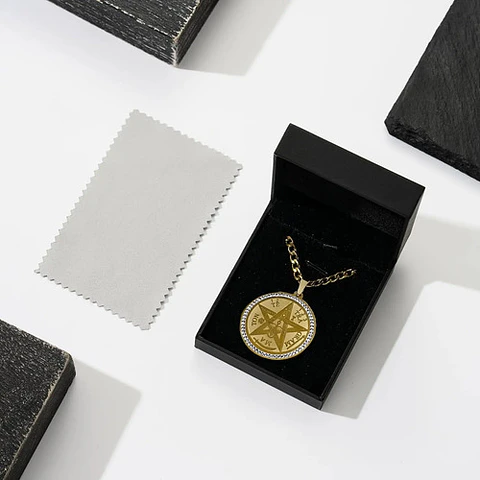 Collar Para Hombres Mujeres Medalla Tetragrámaton Pentagrama
