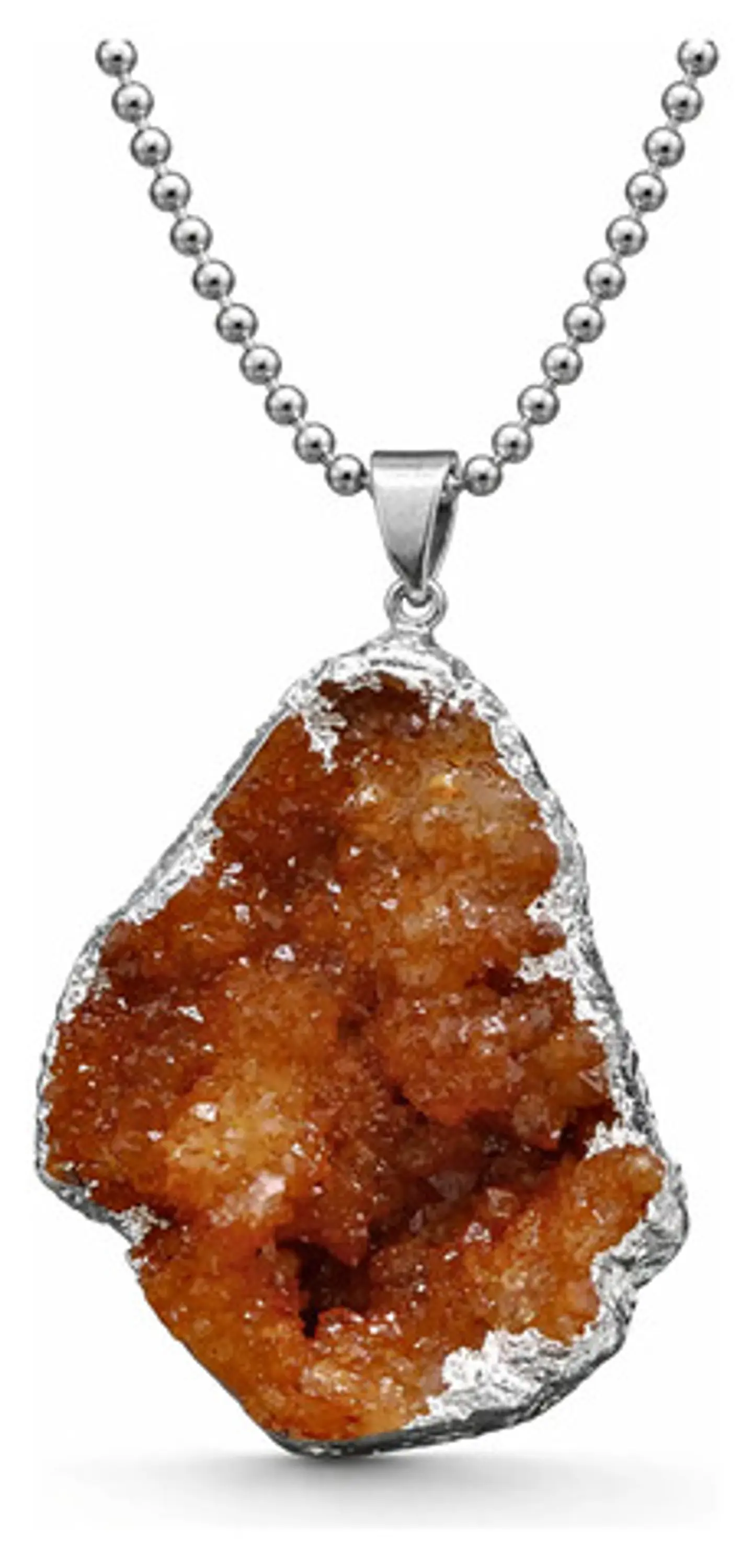 Collar Para Hombres Y Mujeres Con Dije Piedra Drusa Citrino 1