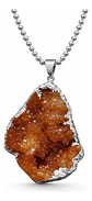 Collar Para Hombres Y Mujeres Con Dije Piedra Drusa Citrino - Miniatura 1