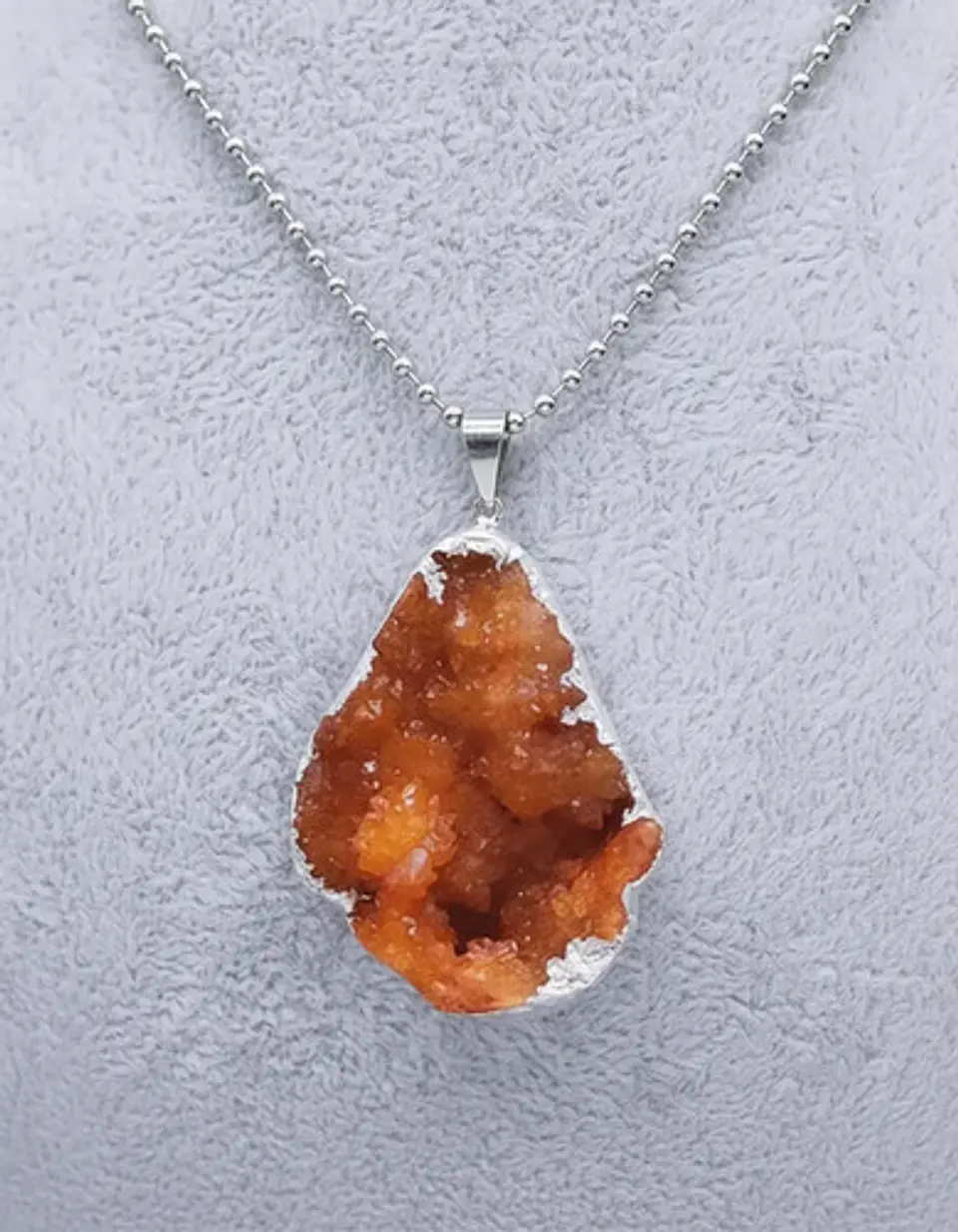 Collar Para Hombres Y Mujeres Con Dije Piedra Drusa Citrino 9