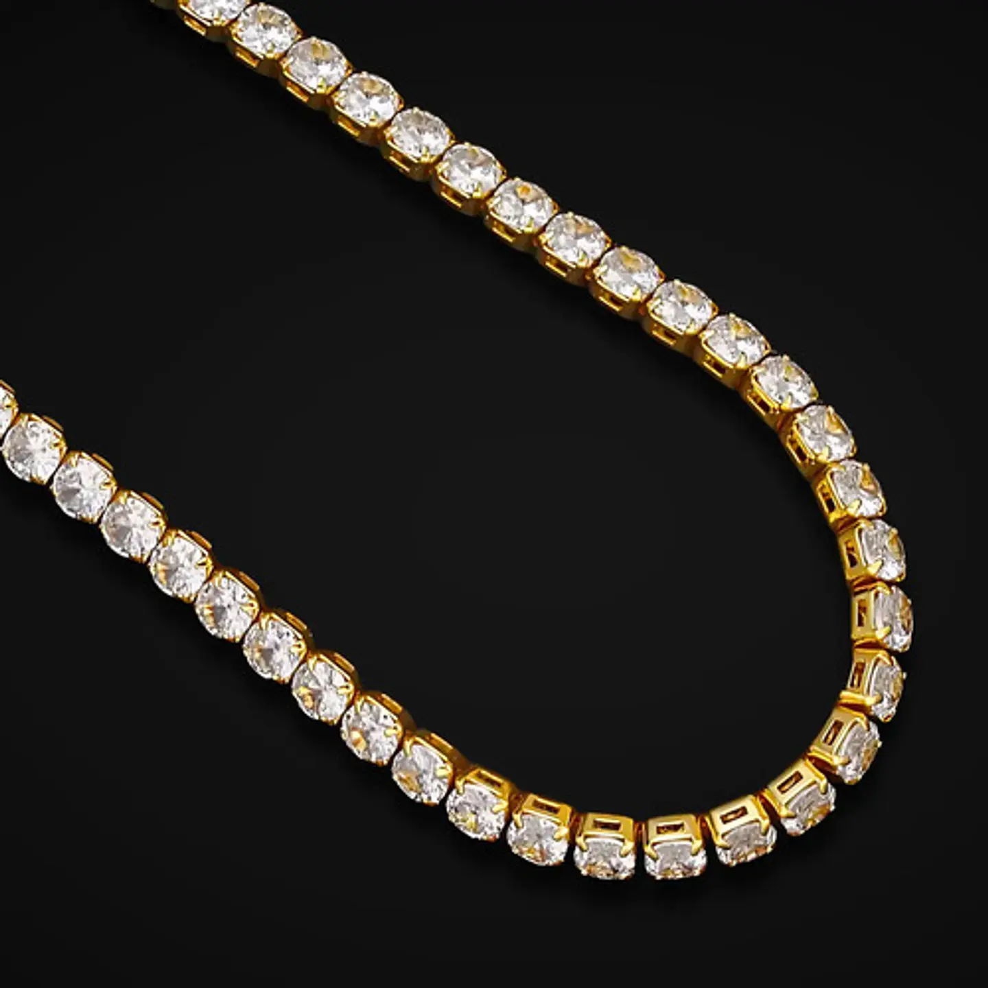 Cadena Tennis 3 Mm Para Hombres Y Mujeres De 55 Cm Color Oro 5