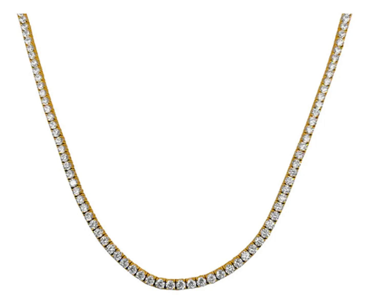 Cadena Tennis 3 Mm Para Hombres Y Mujeres De 55 Cm Color Oro 21