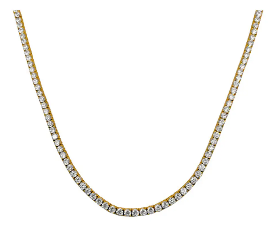Cadena Tennis 3 Mm Para Hombres Y Mujeres De 55 Cm Color Oro 21