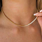 Cadena Tennis 3 Mm Para Hombres Y Mujeres De 55 Cm Color Oro - Miniatura 30