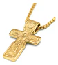 Collar Dije De Acero Color Oro Urbano Cruz Para Hombre Mujer - Miniatura 2