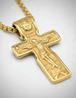 Collar Dije De Acero Color Oro Urbano Cruz Para Hombre Mujer - Miniatura 3