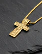 Collar Dije De Acero Color Oro Urbano Cruz Para Hombre Mujer - Miniatura 8