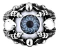 Anillo Para Hombre Y Mujer Con Ojo Dragón Rojo Cráneo Acero - Miniatura 2