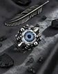 Anillo Para Hombre Y Mujer Con Ojo Dragón Rojo Cráneo Acero - Miniatura 5
