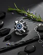 Anillo Para Hombre Y Mujer Con Ojo Dragón Rojo Cráneo Acero - Miniatura 6