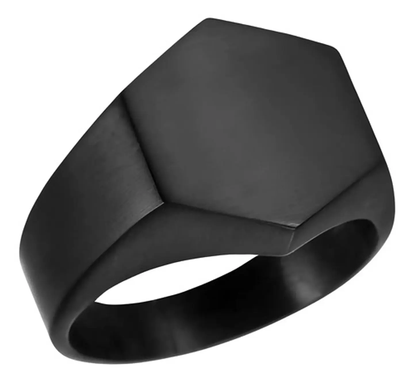 Anillo Para Hombre Y Mujer Negro Clásico Cuadrado Geométrico 1