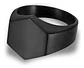Anillo Para Hombre Y Mujer Negro Clásico Cuadrado Geométrico - Miniatura 2