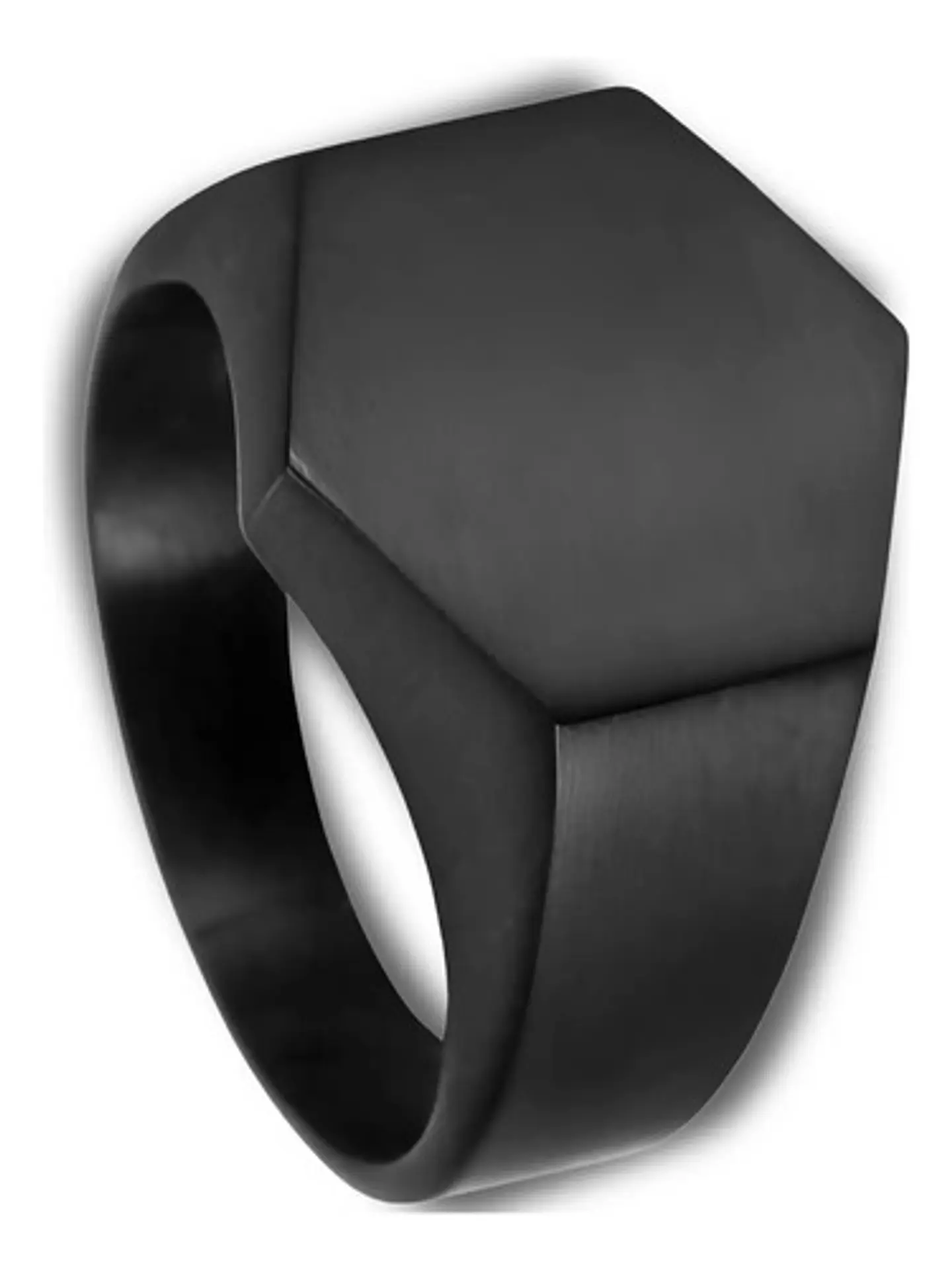 Anillo Para Hombre Y Mujer Negro Clásico Cuadrado Geométrico 3
