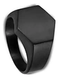 Anillo Para Hombre Y Mujer Negro Clásico Cuadrado Geométrico - Miniatura 3