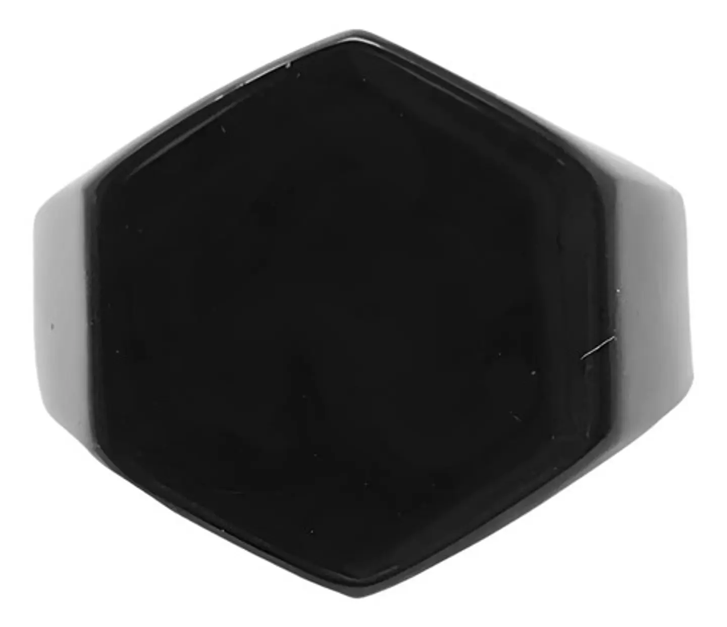 Anillo Para Hombre Y Mujer Negro Clásico Cuadrado Geométrico 5