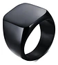 Anillo Para Hombre Y Mujer Negro Clásico Cuadrado Geométrico - Miniatura 9
