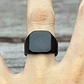 Anillo Para Hombre Y Mujer Negro Clásico Cuadrado Geométrico - Miniatura 10