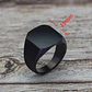 Anillo Para Hombre Y Mujer Negro Clásico Cuadrado Geométrico - Miniatura 12