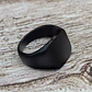 Anillo Para Hombre Y Mujer Negro Clásico Cuadrado Geométrico - Miniatura 13