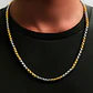 Cadena De 60 Cm Para Hombre Y Mujer Eslabon 4mm Bicolor Oro - Miniatura 4