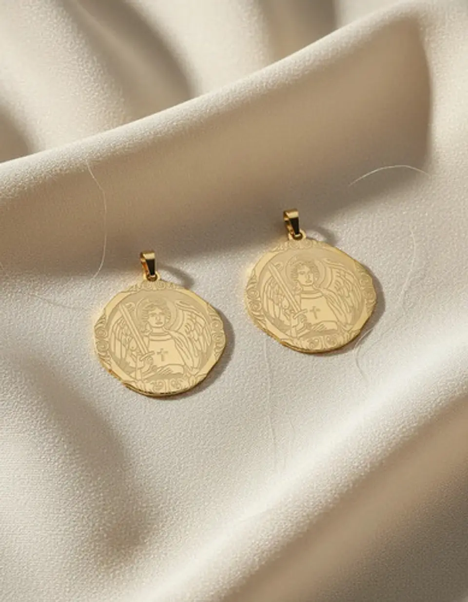 Set 2 Dijes Para Hombre Y Mujer San Miguel Arcángel Amuletos 6