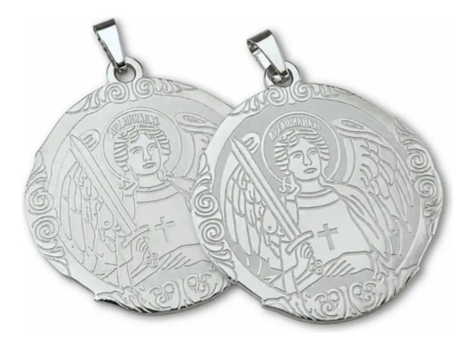 Set 2 Dijes Para Hombre Y Mujer San Miguel Arcángel Amuletos 12