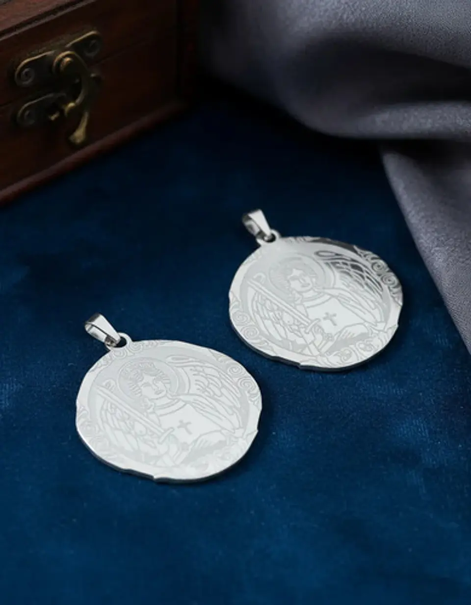 Set 2 Dijes Para Hombre Y Mujer San Miguel Arcángel Amuletos 15