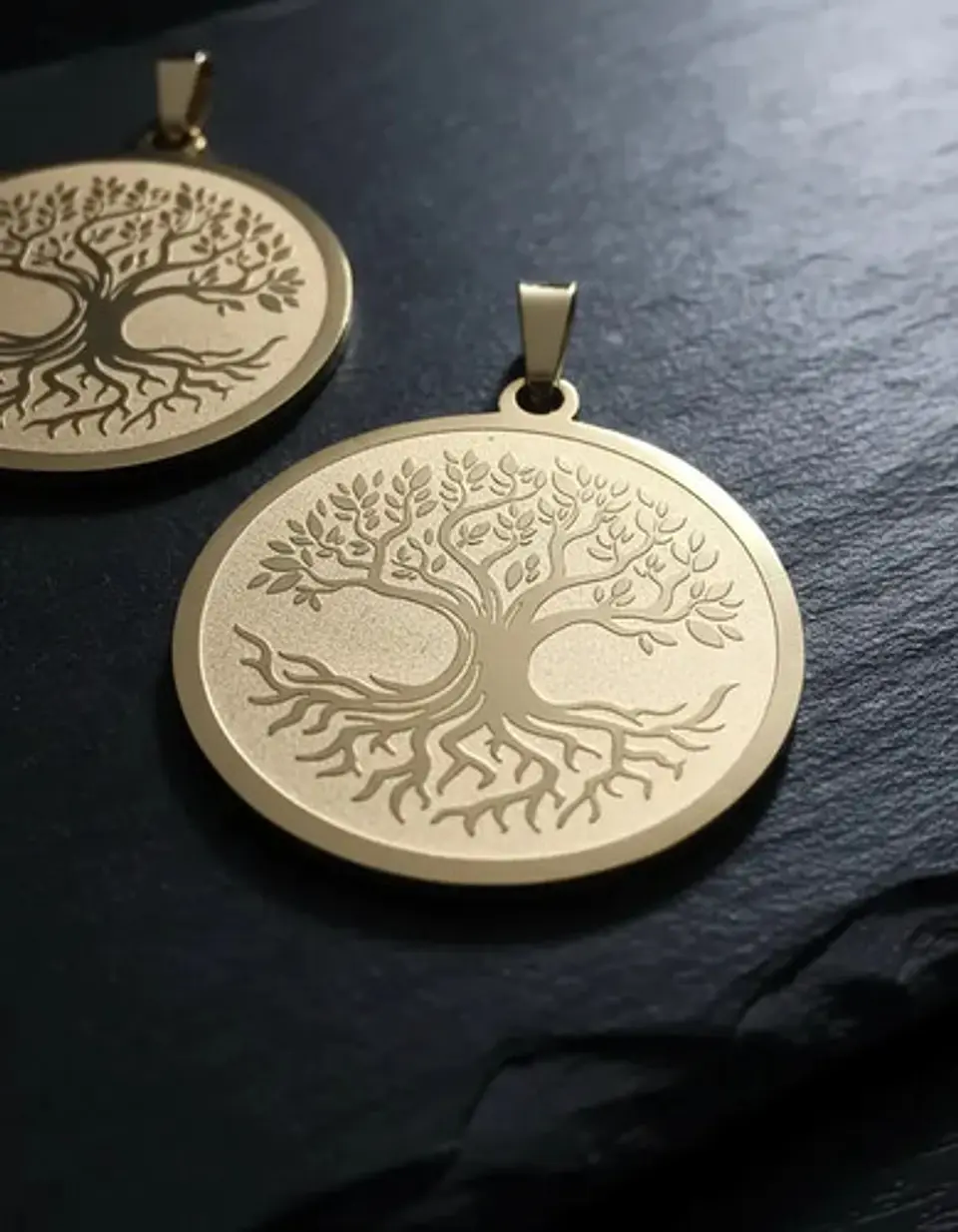 Set De 2 Dijes Para Hombre Y Mujer Medallas Árbol De La Vida 6