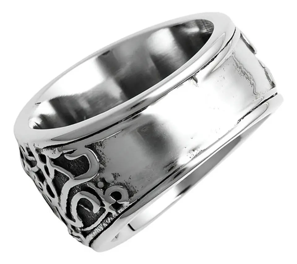 Anillo Para Hombres Vikingo Valknut De Acero Color Plata 2