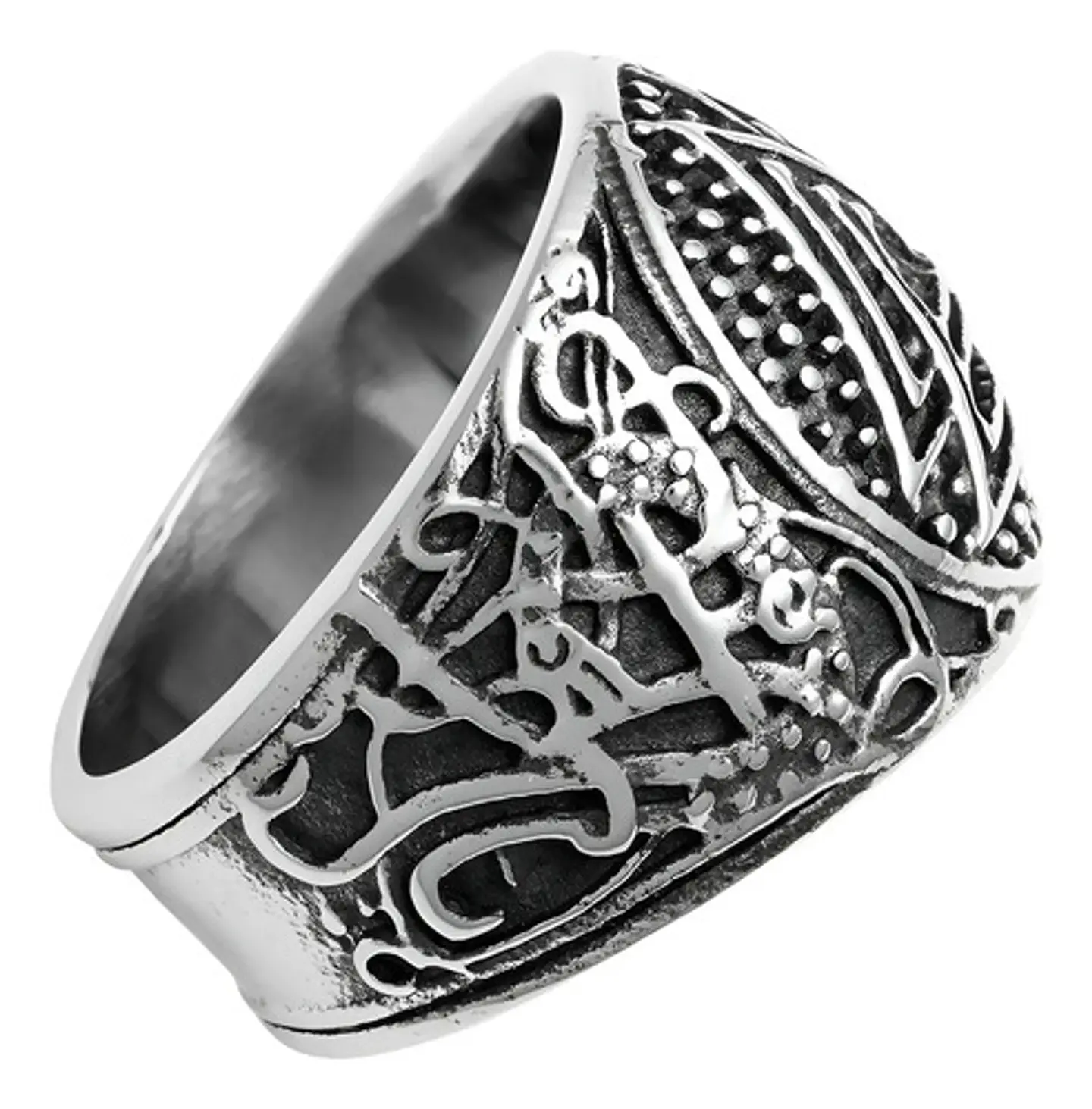 Anillo Para Hombres Vikingo Valknut De Acero Color Plata 3