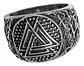 Anillo Para Hombres Vikingo Valknut De Acero Color Plata - Miniatura 5