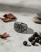 Anillo Para Hombres Vikingo Valknut De Acero Color Plata - Miniatura 7