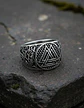 Anillo Para Hombres Vikingo Valknut De Acero Color Plata - Miniatura 9