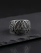 Anillo Para Hombres Vikingo Valknut De Acero Color Plata - Miniatura 10