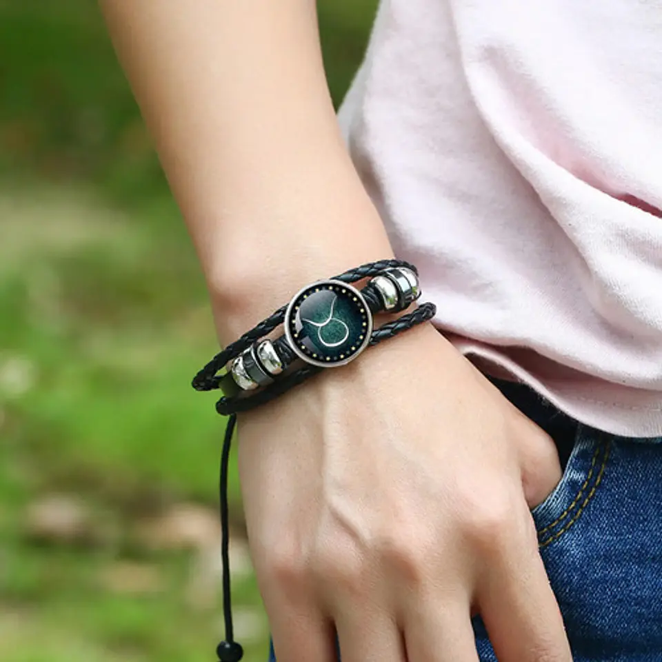 Pulsera Para Hombre Y Mujer Luminoso Signos Zodiaco Zodiacal 35